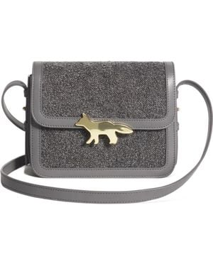 Maison Kitsuné Edie Fox Plaque Shoulder Bag - Grey