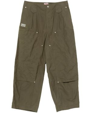 KENZO キルティングパネル パンツ - グリーン