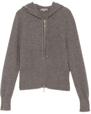 N.Peal Cashmere Felpa Honeycomb Con Zip - Grigio