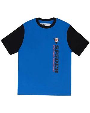 Sp5der Logo-Print T-Shirt - Blue
