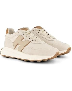 Hogan H-Logo Panelled Trainers - White