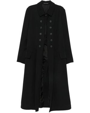 Yohji Yamamoto Double-Breasted Coat - Black