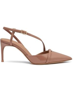 Malone Souliers Valeria Patent-Leather Slingback Pumps - Pink
