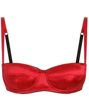 Dolce & Gabbana サテン バルコネットブラ - レッド