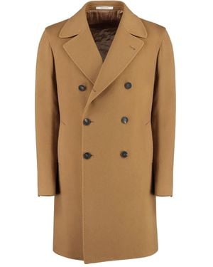 Tagliatore Arden Double-Breasted Back-Slit Coat - Natural