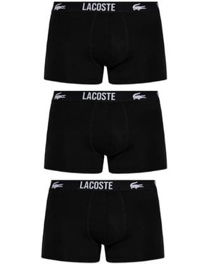 Lacoste Pack De Tres Bóxeres Con Logo En La Cinturilla - Negro