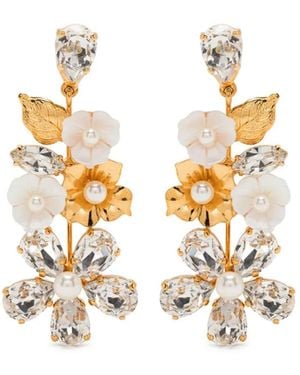 Jennifer Behr Pendientes con detalles de cristales - Blanco