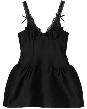 ShuShu/Tong Lace Trim Bustier Dress - Black