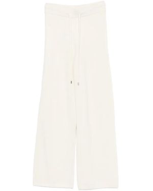 ERMANNO FIRENZE Drawstring-Waist Fine-Knit Trousers - White