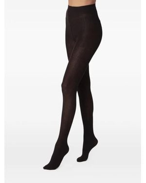 Max Mara Gerippte Strumpfhose - Schwarz
