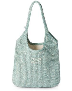 Miu Miu Ivy Sequin-Embellished Tote Bag - Blue