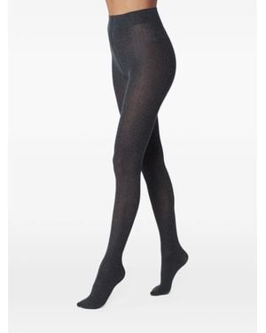 Max Mara Gerippte Strumpfhose - Schwarz