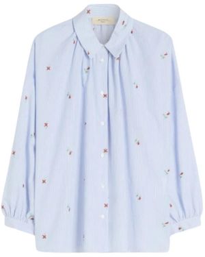 Weekend by Maxmara Striped Floral Shirt - Blue