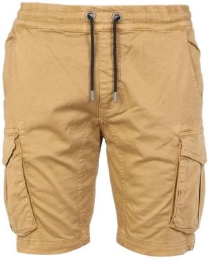 Alpha Industries Cargo Drawstring Shorts - Natural