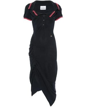 Vivienne Westwood Long Monday Pulling Asymmetric-Hem Midi Dress - Black