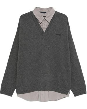 Juun.J Sweater Met Logo - Grijs