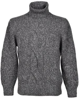 Brunello Cucinelli Cable-Knit Roll-Neck Jumper - Grey