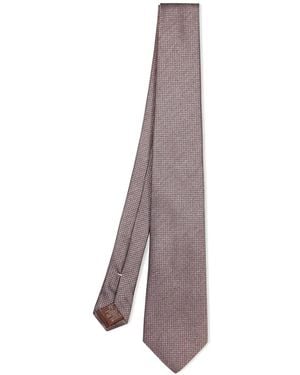 Canali Geometric-Pattern Tie - Purple