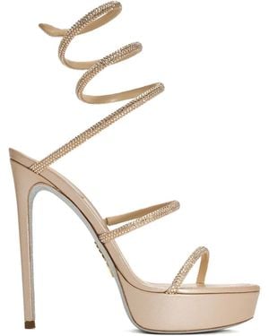 Rene Caovilla 130Mm Cleo Crystal-Embellished Platform Sandals - White
