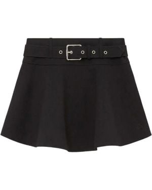 Loewe Belted Flared Mini Skirt - Black