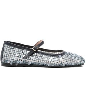 Agl Attilio Giusti Leombruni Mary Jane Sequin-Embellishment Ballet Flats - White