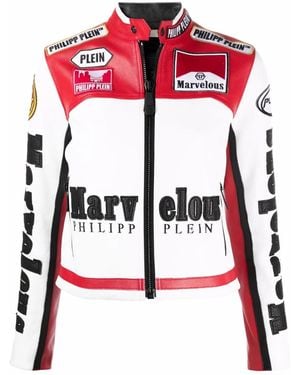 Philipp Plein Logo Colour-Block Jacket - Red