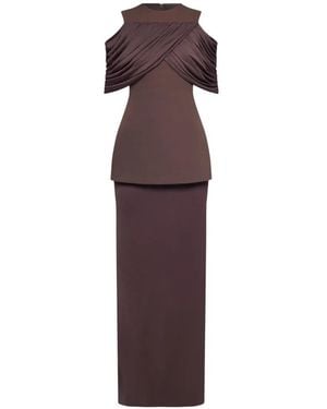 Chats by C.Dam Vivien Draped Maxi Dress - Purple