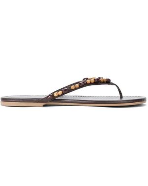 STAUD Freja Bead-Embellished Sandals - White