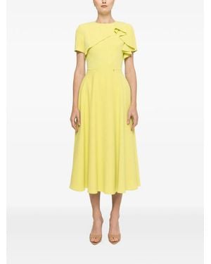 Nissa Ruffled A-Line Midi Dress - Yellow