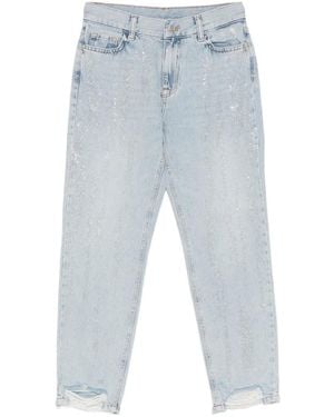 Patrizia Pepe Embellished Distressed Jeans - Blue