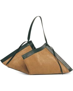Yuzefi Leather Tote Bag - Brown