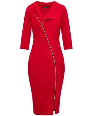 ROSERRY Chelsea zip-front dress - Rojo