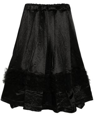 COMME DES GARÇON BLACK ラッフル サテンスカート - ブラック