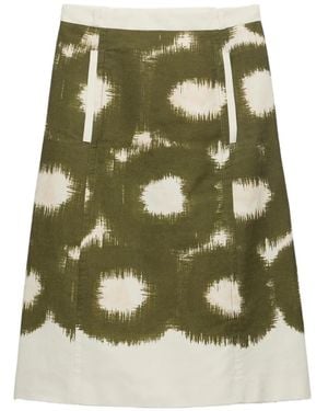 Prada Falda Estampada - Verde