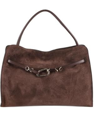 Francesco Biasia The Iconic 36H Suede Shoulder Bag - Brown