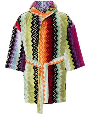 Missoni Peignoir En Coton À Motif Zig-Zag - Orange