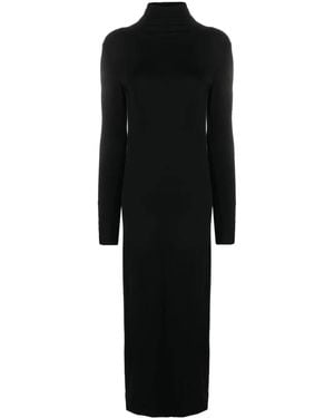 Thom Krom Roll-Neck Jersey Maxi Dress - Black