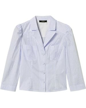 Twinset Pinstriped Button-Up Shirt - Blue