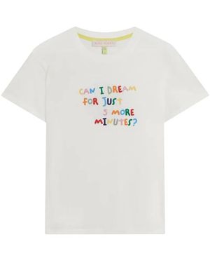 Mira Mikati Can I Dream For Five More Minutes Embroidered T-Shirt - White