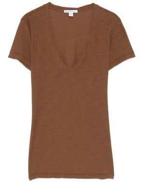 James Perse V-Neck T-Shirt - Brown