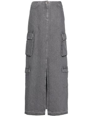 Patrizia Pepe Logo-Plaque Maxi Skirt - Grey