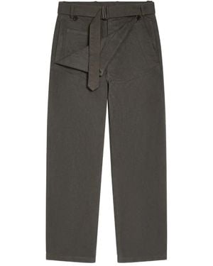 Dries Van Noten Pantalon En Coton À Coupe Droite - Gris