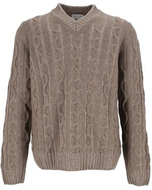 SETTEFILI CASHMERE Pullover Mit Zopfmuster - Braun