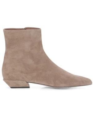 Paris Texas Pointed-Toe Side-Zip Ankle Boots - Brown