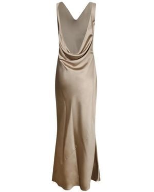 Blanca Vita Maxi Cowl-Neck Draped-Back Dress - White