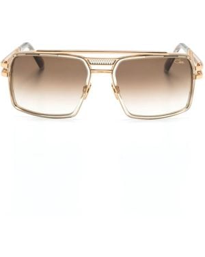 Cazal Cut-Out Square-Frame Sunglasses - Natural
