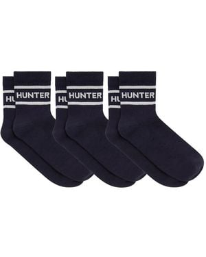 HUNTER Lot De Six Paires De Chaussettes Heritage À Logo Imprimé - Bleu