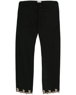 Bode Lace-Trimmed Drawstring Pants - Black