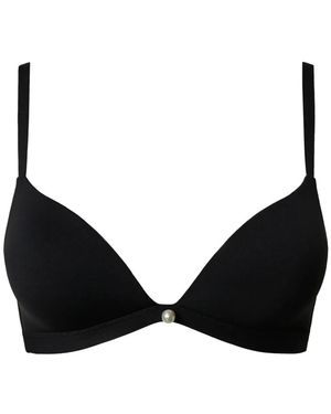 Twinset Charmeuse Triangle Bra - Black