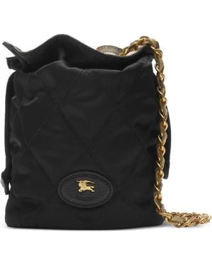 Burberry Horseshoe Gewatteerde Mini-Tas Met Kettinghengsel - Zwart